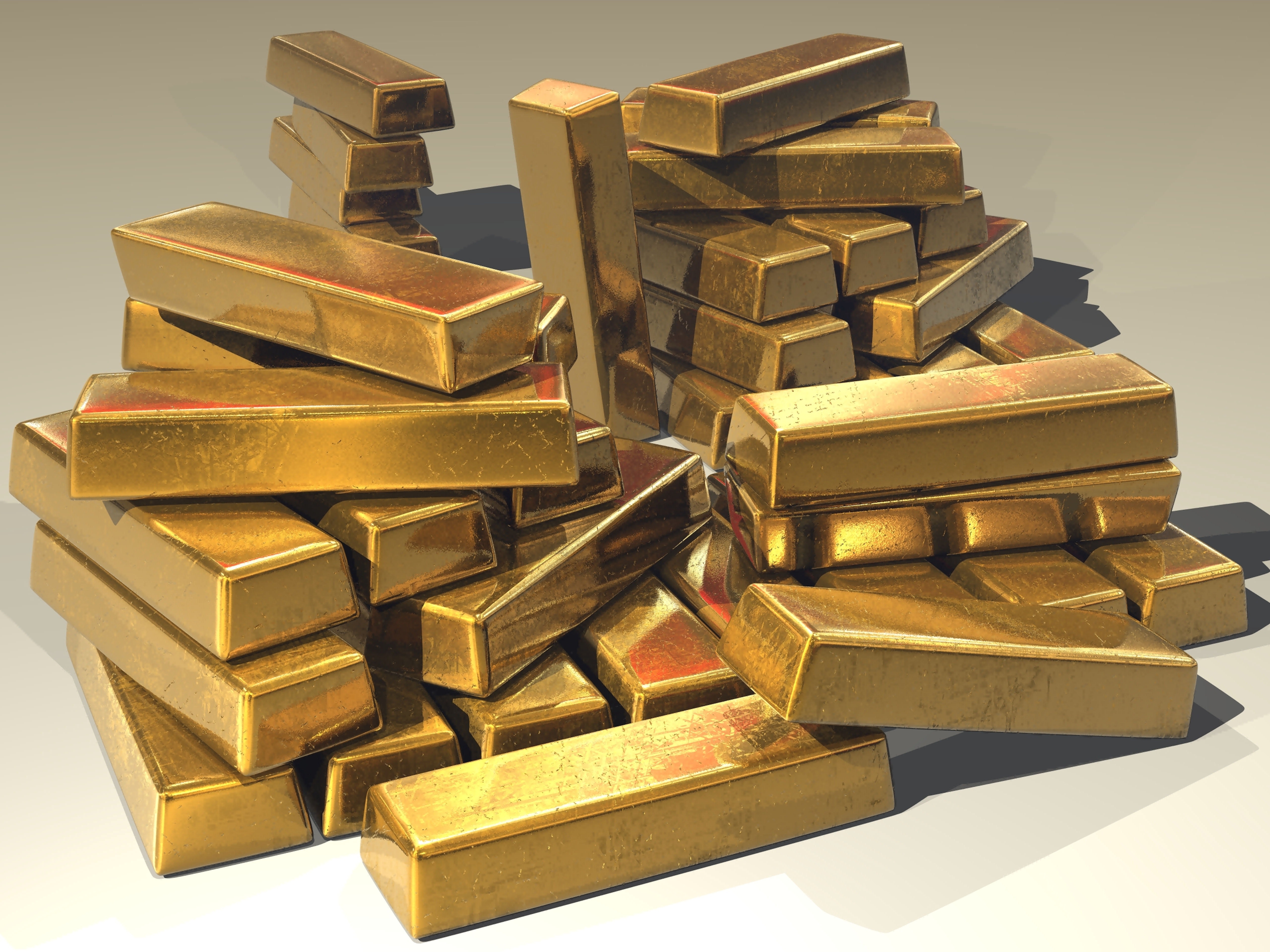 Stack of certified 24k gold bars